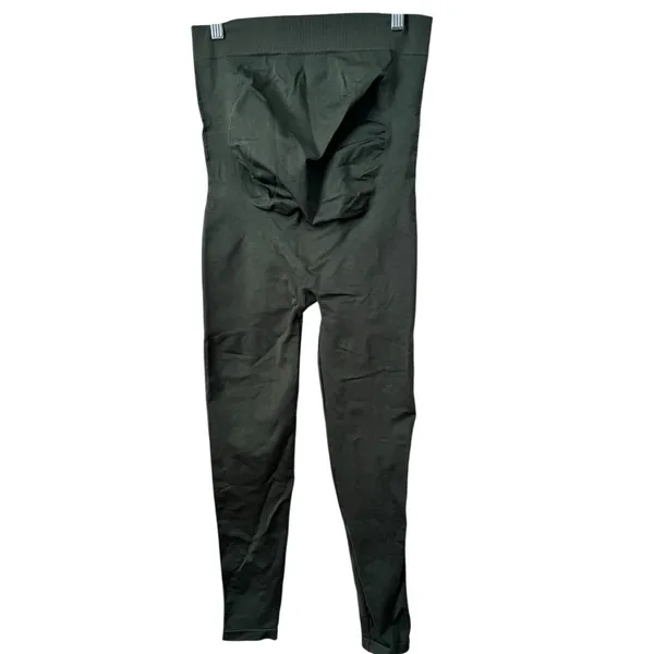 Blanqi Maternity Leggings Large Forest Green Over The Belly Everyday Supportive - Image 2