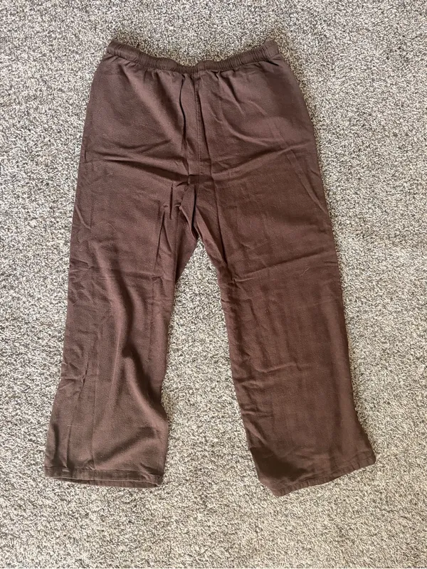Brown Drawstring Lounge Pants Size L - Image 7