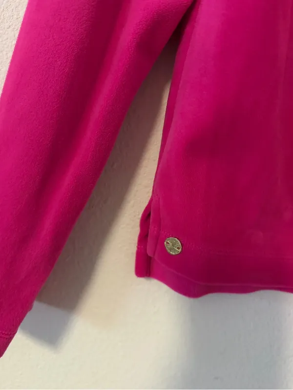 Lilly Pulitzer August Velour Pullover Top In Pink Palms - Image 7