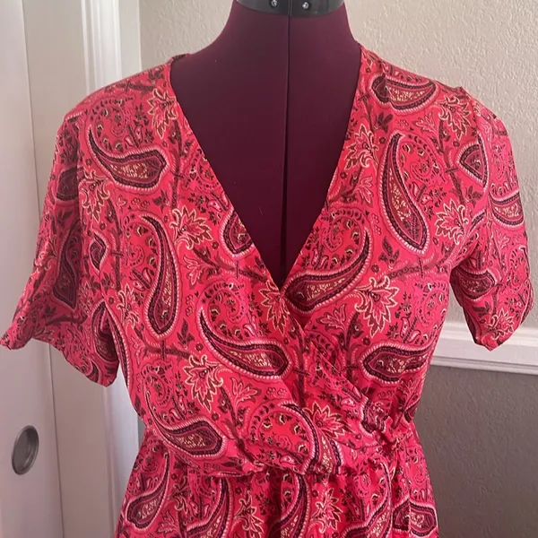 Boho Paisley Maxi Dress Sz L - Image 2