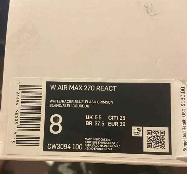Nike Women Air Max 270 React Size 8 NWB - Image 4