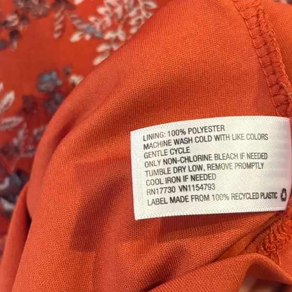 Knox Rose‎ Orange Boho Embroidered Dress Size Large - Image 6