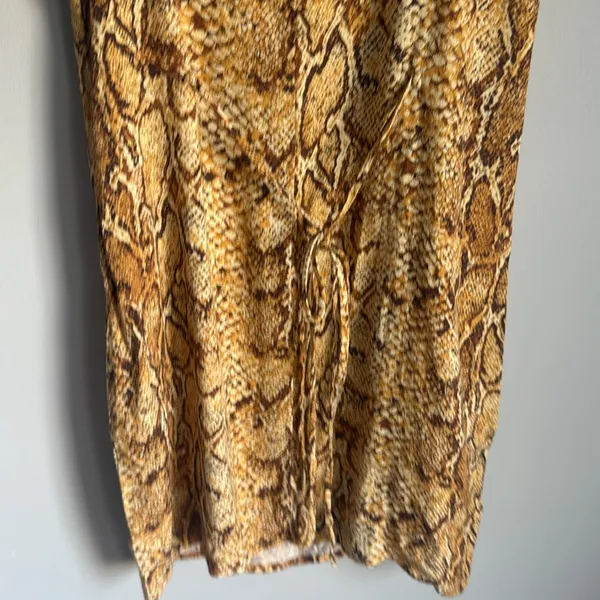 REFORMATION Vivette Snakeskin Mini Dress Medium - Image 6