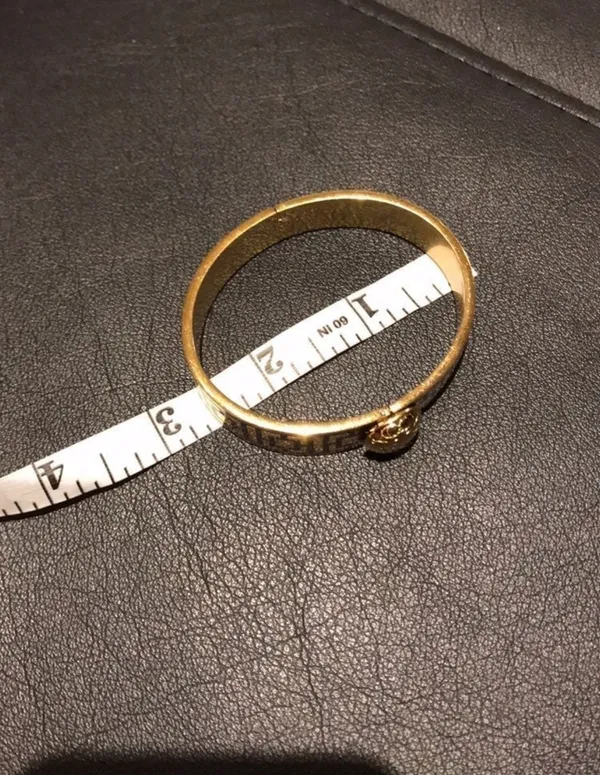 Coach Vintage Enamel Bangle Geometric Cube Square Print secure closure Cuff Bracelet Gold .5 wide band jewelry retro preppy minimalist - Image 9