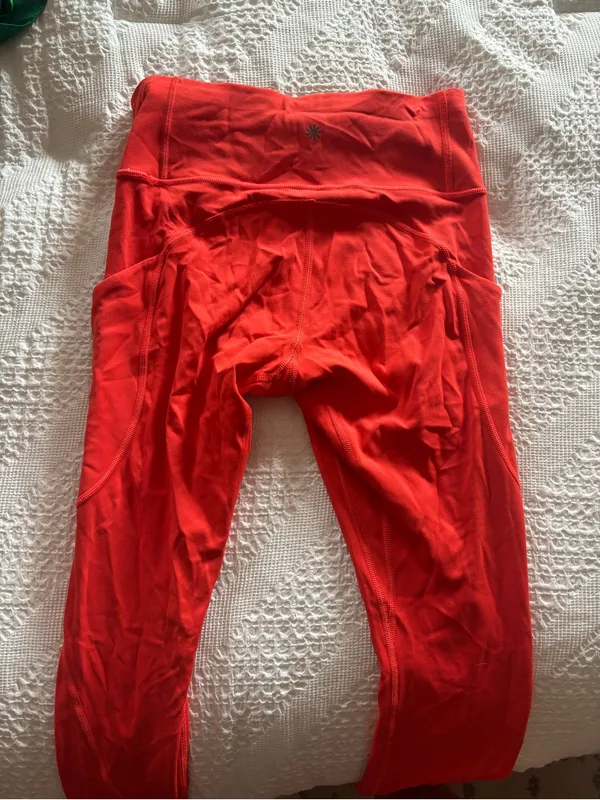 Athleta orange legging with side pockets size small barely worn - Image 2