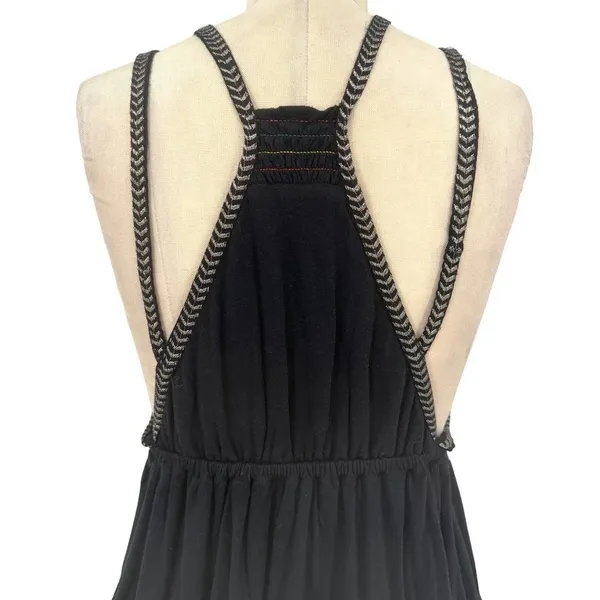 Free People Lovers Cove Embroidered Tassel Mini Dress‎ in Black Size XS - Image 10
