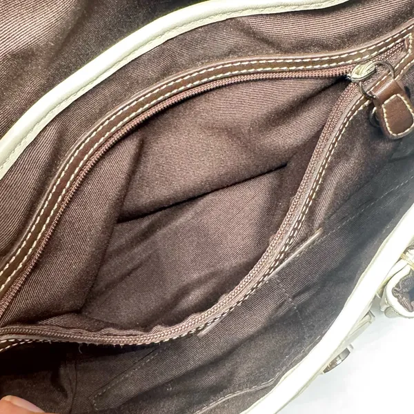 Coach vintage3653 Soho Y2k Double Pocket Buckle Flap Cream Leather Shoulder Bag - Image 14
