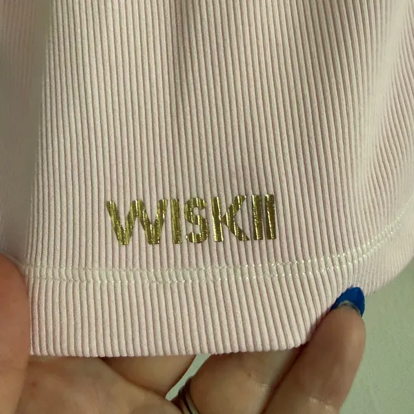 WISKII | Pink Ribbed Sleeveless Collared Polo Tank Top | Medium - Image 3
