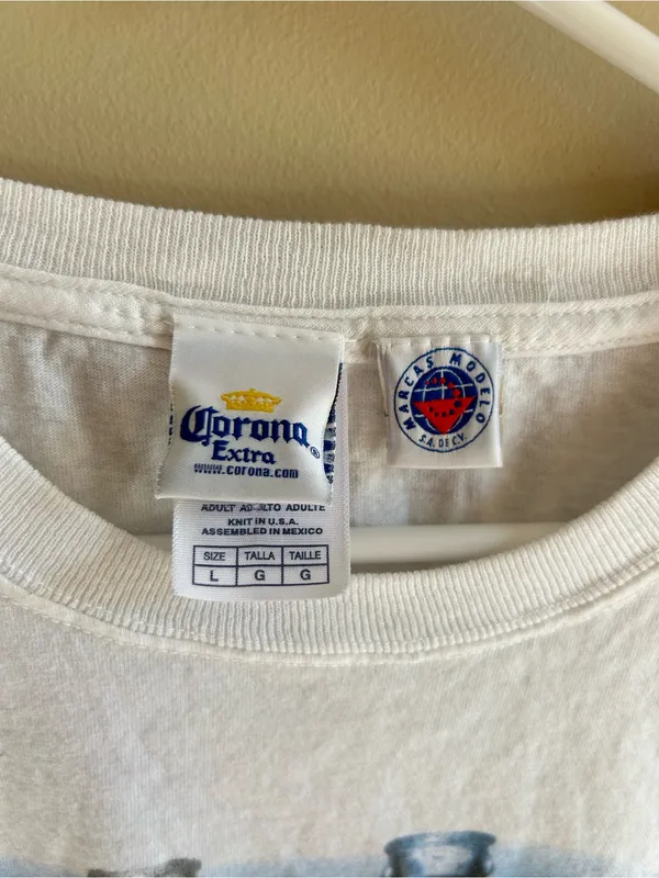 Vintage Corona Graphic Tee White Size L - Image 2
