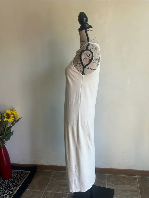 ZARA Midi Length Beige Nude Sheath Dress Size Small NWT - Image 5