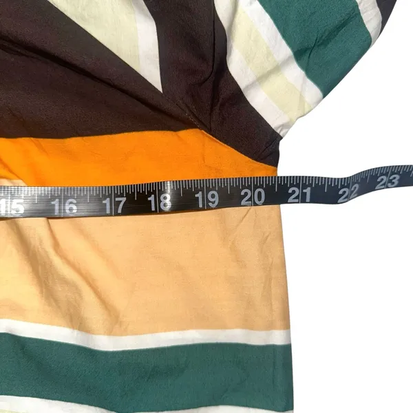 Anthropologie Maeve Clea Striped Long Puff Sleeve Cotton Peasant Blouse MEDIUM - Image 6