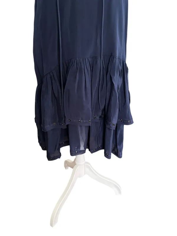 Zadig & Voltaire Navy Lace Up Studded Rory Spi Mini Dress Size S Boho Designer - Image 6