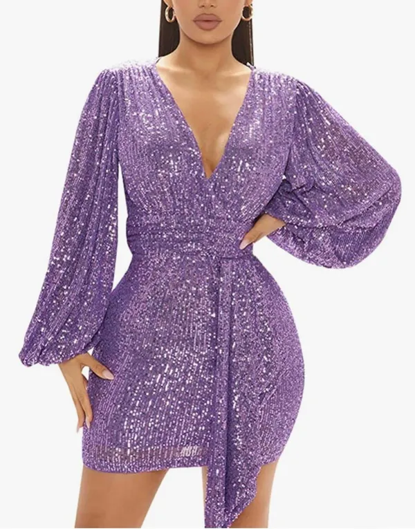 Purple Sparkly Sequin Dress (perfect for the eras tour) - Image 2