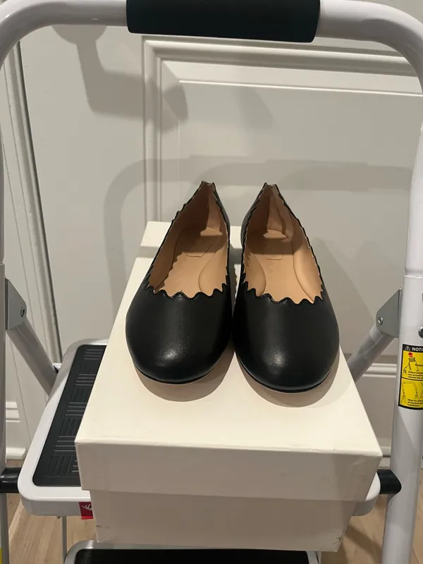 NWT CHLOÉ Lauren scalloped leather ballet flats 37.5 - Image 6