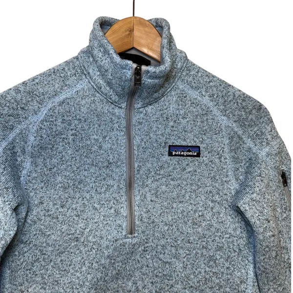 Patagonia Better Sweater 1/4 Zip Pullover‎ Womens Small Blue Heather Fleece - Image 4