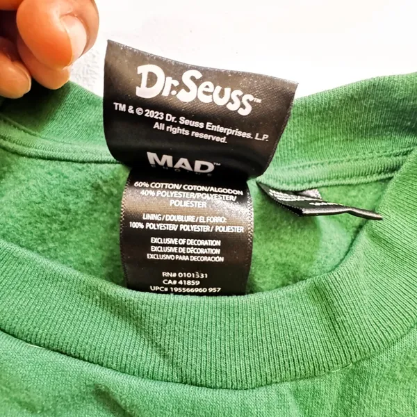 Green Grinch Christmas Wreath Pullover Sweatshirt unisex Adult‎ Size S/P - Image 6