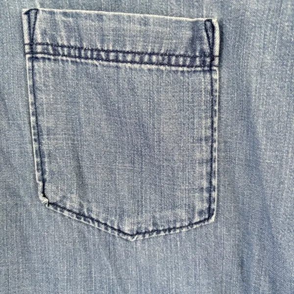 Abercrombie & Fitch Womens Denim Button Down Shirt‎ Medium Wash Long Sleeve Top - Image 5