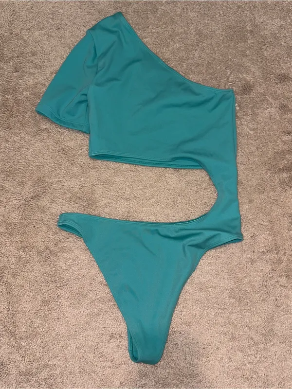 Alo Yoga Body Wave Teal One Piece Bodysuit Size: XS - Image 5