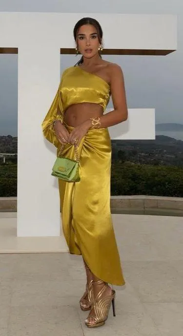 Zara dress midi maxi asymmetric cut out satin wedding party one shoulder - Image 2