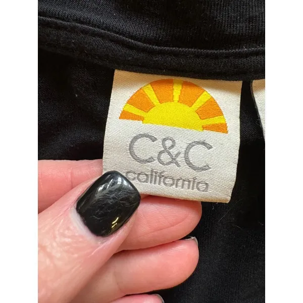 C&C California Dress Women‎ XS Black Short Sleeve Scoop Neck Tee Maxi Lounge - Image 9