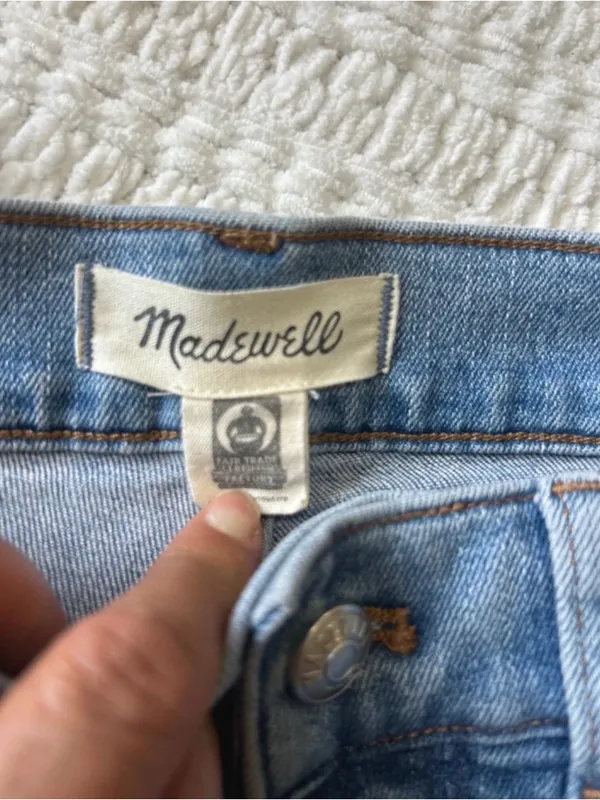 Madewell Light Blue Ankle Crop Straight Jeans - Image 2