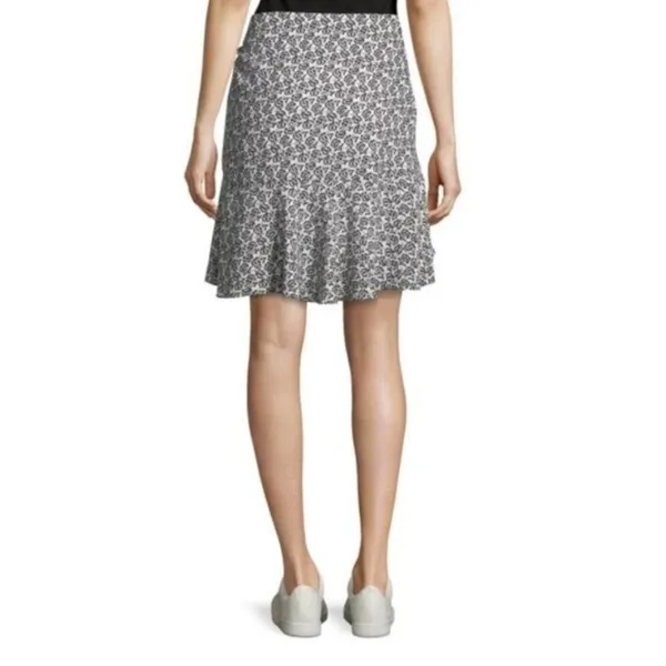 ALC Frank Womens Farrow Silk Floral Flounce Skirt Size 2 Black‎ White Feminine Fairy - Image 2