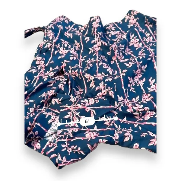 Free People Poolside Navy Blue & Pink Floral 3 Piece Set Sz‎ L - Image 17