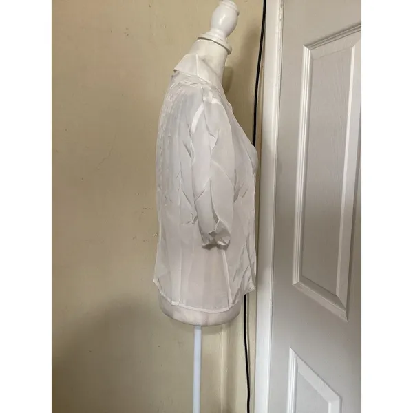 J. Crew NWT Bungalow Popover Top Crepe De Chine Ivory Viscose Minimalist XS - Image 4