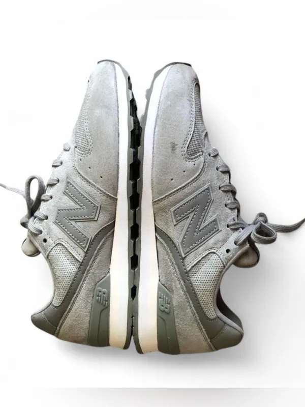 New Balance 696 Classic Women's Running Shoes WL696WPG Gray Suede Size 9 - Image 8