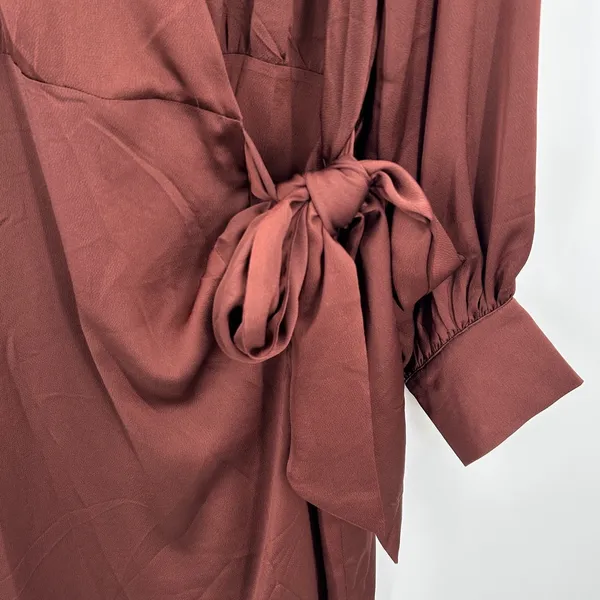 Never Fully Dressed Coco Wrap Dress Curve Brown Long‎ Sleeve Midi NWT Size US 18 - Image 5