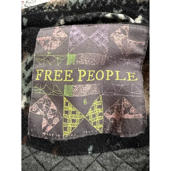Free People Women 6 Plaid‎ Moto Jacket Black Brown Speckled Asymmetric Zip Knit - Image 6