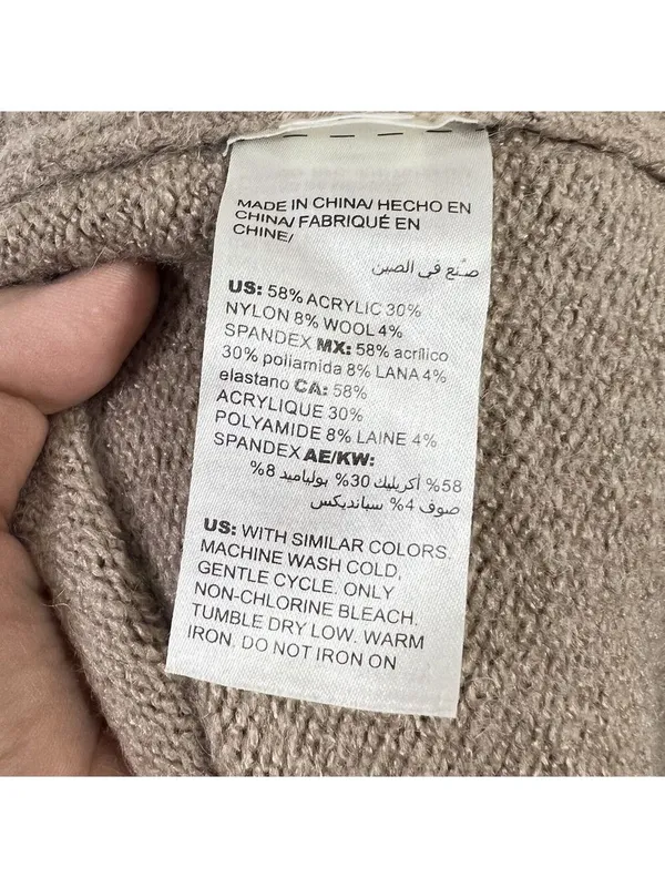 Chico's Open Front Faux-Pearl Cardigan Sweater Size 1 Medium Wool Blend Brown - Image 8