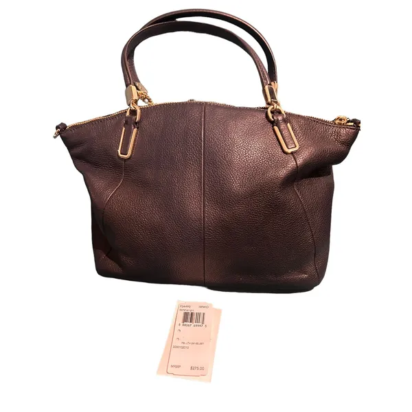 Coach Mini Kelsey Pebbled Leather Satchel Midnight Blue - Image 4