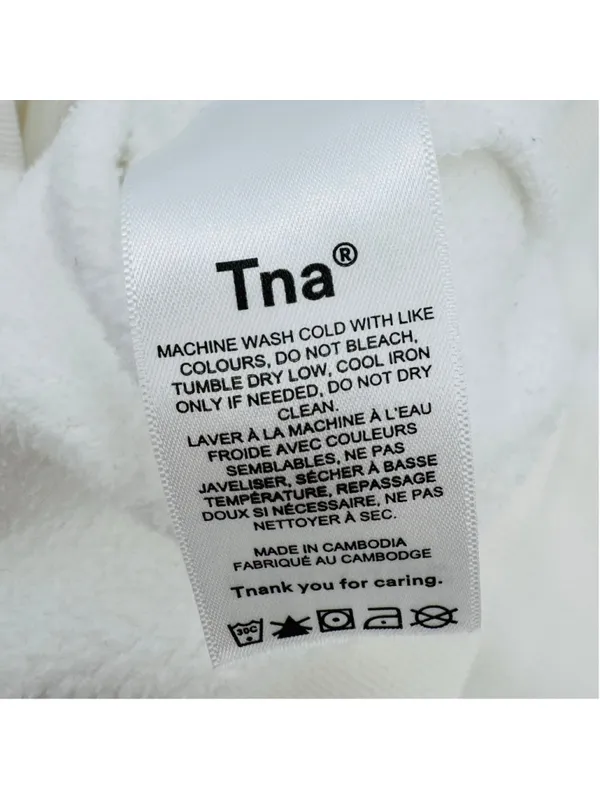 Aritzia Women's Tna White Terry Fleece Boyfriend Boxy Zip Hoodie XS - Image 8