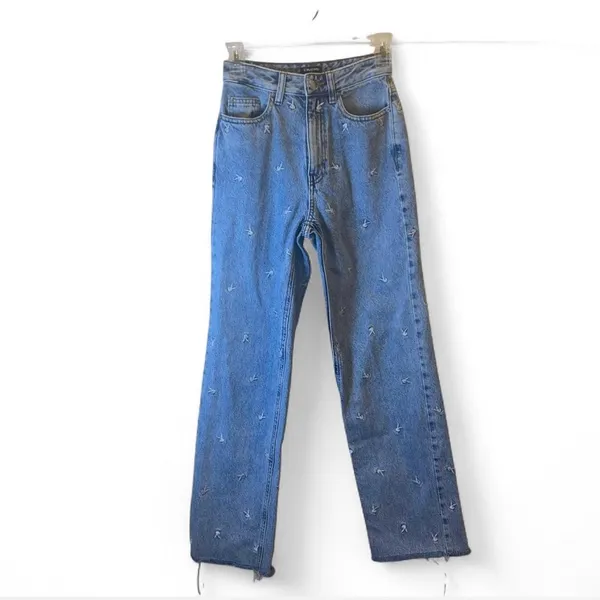 Playboy x PacSun Embroidered Straight Leg‎ Jeans Size 23 High Rise - Image 12