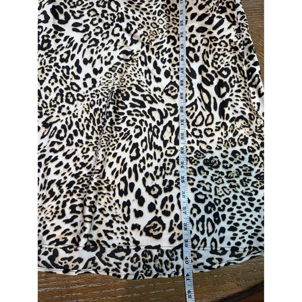 ASTR NWT The Label Leopard Print Lace Trim Midi Slip Dress Satin Size Medium - Image 11