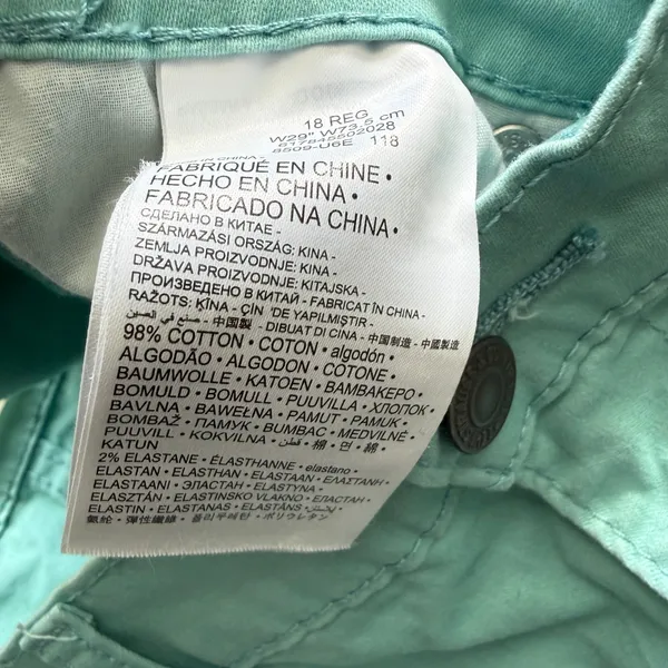 Levi's 18 Reg 29 Teal‎ 511 Slim Fit Twill Denim Shorts Casual Preppy Classic - Image 5