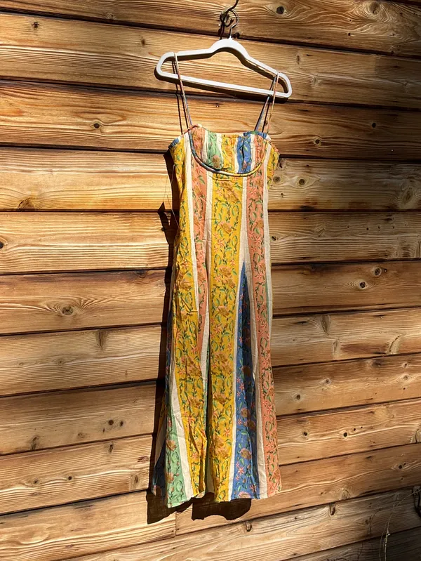 Few Moda Anaya Size 4 Multi Color Yellow Blue Midi Dress - Image 8