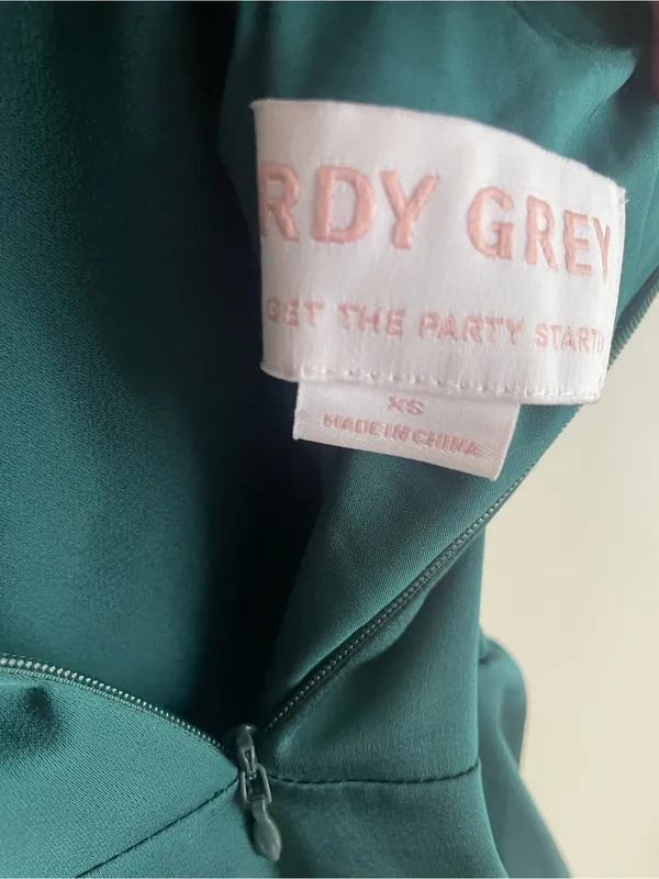 Birdy Grey Lydia Dress Shiny Satin Emerald - Image 10