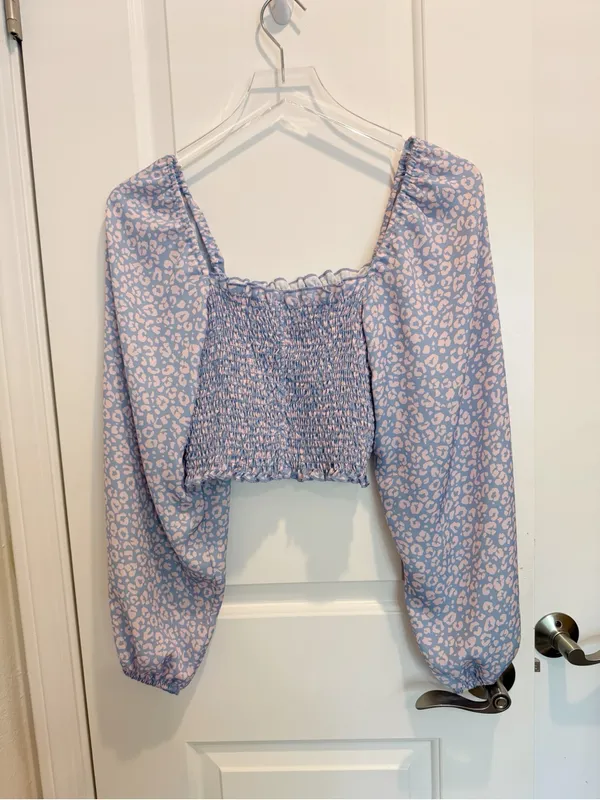 RESA Chevy Top in Catalina Print Long‎ Sleeve Smocked size Medium - Image 3