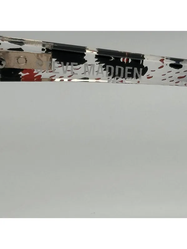 Steve Madden Oversized Cat Eye Sunglasses Black Clear Red Patterned Frames - Image 11