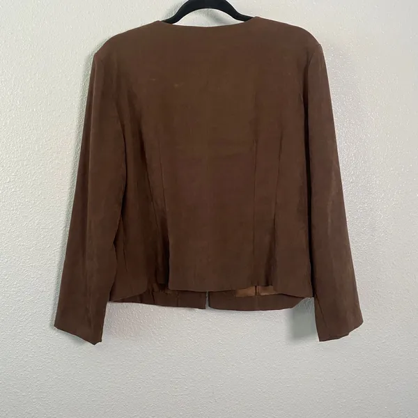 Brown Vegan Suede Jacket 14WP Goblincore Forest Fairy Cottagecore Western Boho - Image 2