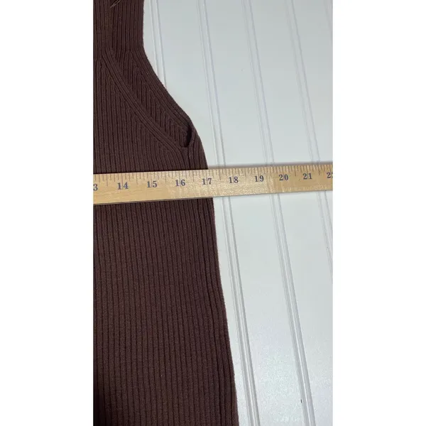 Sincerely Jules Brown Ribbed Tie Front Sweater Vest NWT Medium - Image 8