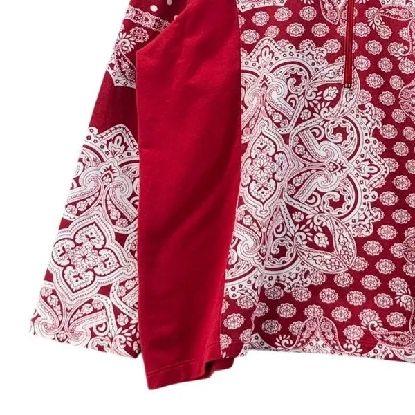Susan Graver Quarter Zip‎ Red 1X - Image 7