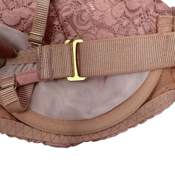 We Are HAH Hook Up Balconette Bra Size‎ DD Band 32-40 Lace Dusty Rose Underwire - Image 7
