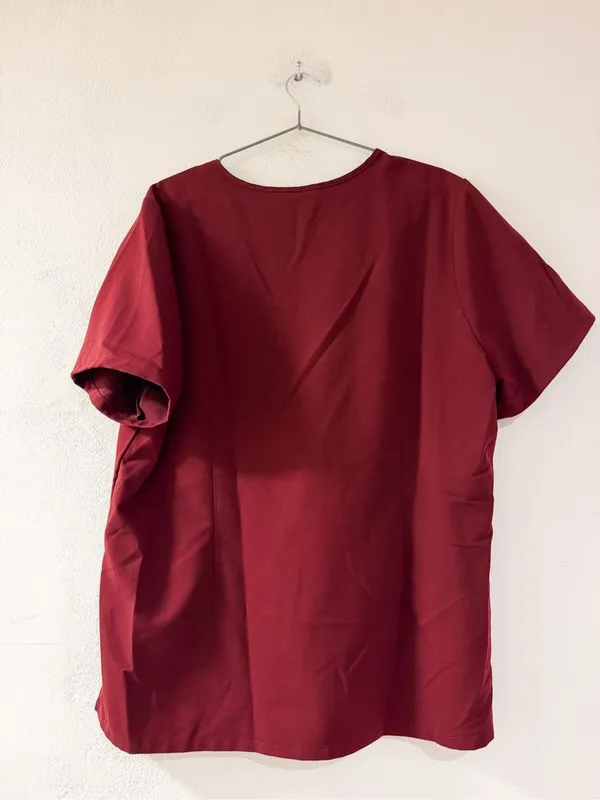 Figs Catarina Scrub Top in Burgundy XXL - Image 3
