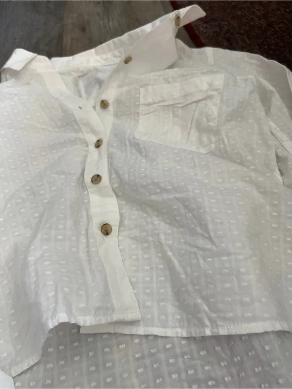 Marine layer white textured top size small - Image 7