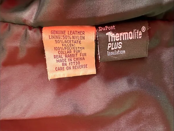 Women’s Black Leather Jacket with Fur Collar Size XL - Image 3