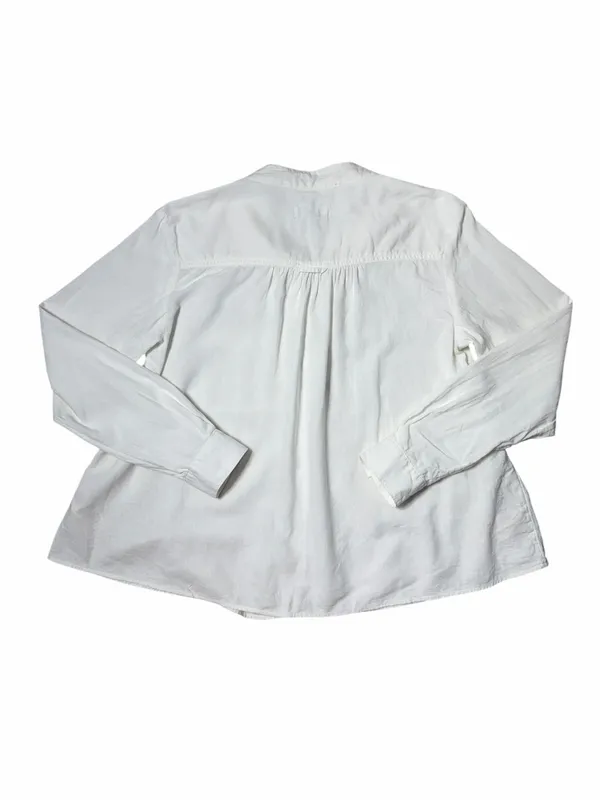 Pilcro Anthropologie White Linen Blend Whitney Long Sleeve Blouse Womens XS - Image 9