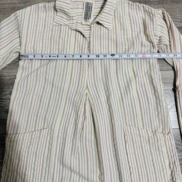 Free People Striped Tunic Shirt‎ Womens XS Long Sleeve Boho Split Neck Pullover - Image 6